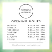 Öffnungszeiten der Minimalistischen Geschäftslogos Fensteraufkleber (Blatt 3)