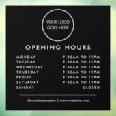 Öffnungszeiten der Minimalistischen Schwarzen Gesc Fensteraufkleber (Blatt 3)