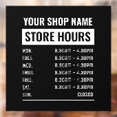 Öffnungszeiten des Business Name Store Fensteraufkleber (Blatt 2)
