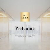 Öffnungszeiten des Firmenlogos Fensteraufkleber