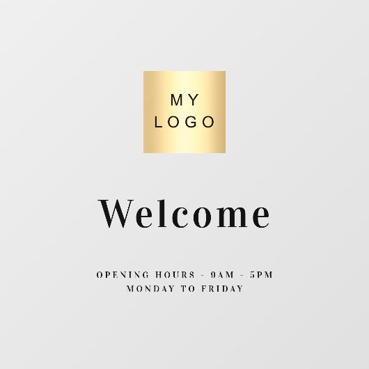 Öffnungszeiten des Firmenlogos Fensteraufkleber (Blatt)