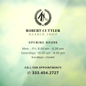 Öffnungszeiten des Friseur-Shops - Logo Fensteraufkleber (Blatt 3)