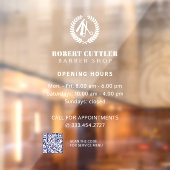 Öffnungszeiten des Friseur-Shops - Logo QR CODE Fensteraufkleber (Blatt 2)