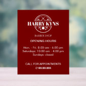 Öffnungszeiten des Friseursalons Acrylschild (Neutral)