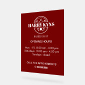 Öffnungszeiten des Friseursalons Acrylschild (Winkel)