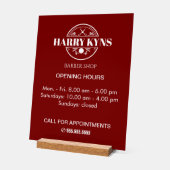 Öffnungszeiten des Friseursalons Acrylschild (Winkel)