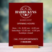 Öffnungszeiten des Friseursalons Acrylschild (Neutral)