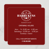 Öffnungszeiten des Friseursalons Einladung (Vorne/Hinten)