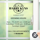 Öffnungszeiten des Friseursalons Fensteraufkleber (Zuhause)