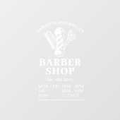 Öffnungszeiten des Friseursalons Fensteraufkleber (Blatt)