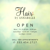 Öffnungszeiten des Friseursalons Fensteraufkleber (Blatt 3)