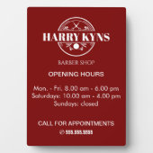 Öffnungszeiten des Friseursalons Fotoplatte (Vorderseite)