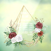 Öffnungszeiten des geometrischen Terrariums Bordea Fensteraufkleber (Blatt 3)