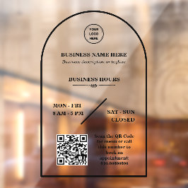 Öffnungszeiten des personalisierten Business-Logos Fensteraufkleber