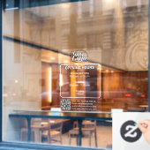 Öffnungszeiten Fensteraufkleber (Café-Fenster)