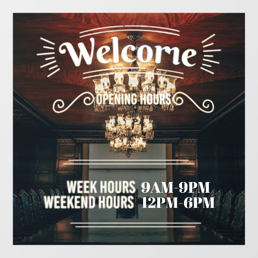 Öffnungszeiten Fensteraufkleber Anpassbar 2 (Blatt)