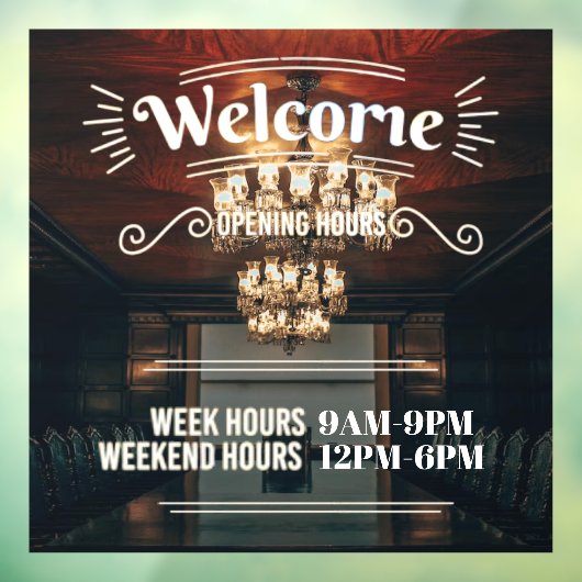 Öffnungszeiten Fensteraufkleber Anpassbar 2 (Blatt 3)