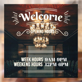 Öffnungszeiten Fensteraufkleber Anpassbar 2