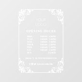 Öffnungszeiten für Blühe Geschäftssymbole Fensteraufkleber (Blatt)