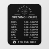 Öffnungszeiten für Geschäftslogos Öffnungszeiten S Fensteraufkleber (Blatt)