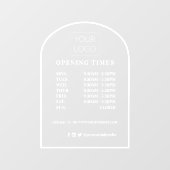 Öffnungszeiten für kundenspezifische Arch-Frame-Fi Fensteraufkleber (Blatt)