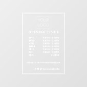 Öffnungszeiten für kundenspezifische Zwei-Frame-Fi Fensteraufkleber (Blatt)
