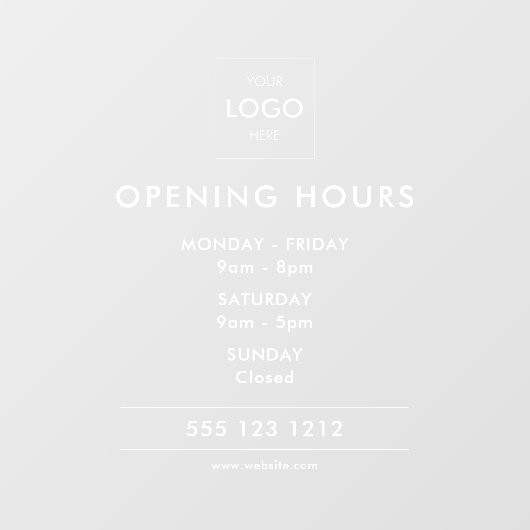 Öffnungszeiten für Logos Modernes Geschäft Fensteraufkleber (Blatt)
