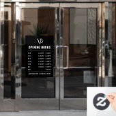 Öffnungszeiten für Monogramm-Logos Fensteraufkleber (Büro Tür)