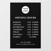 Öffnungszeiten für weiße Geschäfte, einfache moder Fensteraufkleber (Blatt)