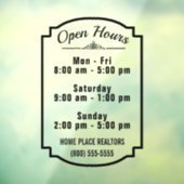 Öffnungszeiten Geschäft kundenspezifisch Fensteraufkleber (Blatt 3)