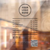 Öffnungszeiten Geschäft Logo Social Media QR Code Fensteraufkleber (Blatt 2)