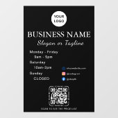 Öffnungszeiten Geschäft Moderne Schrift & QR, Sozi Fensteraufkleber (Blatt)