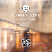 Öffnungszeiten Geschäft Modernes Skript & QR, Sozi Fensteraufkleber (Blatt 2)