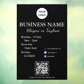 Öffnungszeiten Geschäft Modernes Skript & QR, Sozi Fensteraufkleber (Blatt 3)