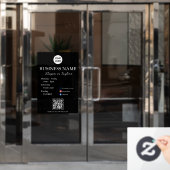 Öffnungszeiten Geschäft Modernes Skript & QR, Sozi Fensteraufkleber (Büro Tür)
