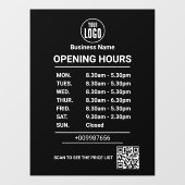 Öffnungszeiten | Geschäftslogo Öffnungszeiten Fensteraufkleber (Blatt)