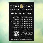 Öffnungszeiten Geschäftslogo Stunden QR-Code schwa Fensteraufkleber (Blatt 3)