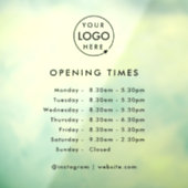 Öffnungszeiten | Geschäftslogos Eröffnungszeiten M Fensteraufkleber (Blatt 3)