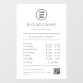 Öffnungszeiten Geschäftslogos Öffnungszeiten Moder Fensteraufkleber (Blatt)