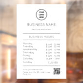 Öffnungszeiten Geschäftslogos Öffnungszeiten Moder Fensteraufkleber (Blatt 2)