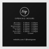 Öffnungszeiten | Geschäftslogos - Öffnungszeiten S Fensteraufkleber (Blatt)