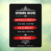 Öffnungszeiten | Geschäftslogos - Öffnungszeiten S Fensteraufkleber (Blatt 3)