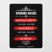 Öffnungszeiten | Geschäftslogos - Öffnungszeiten S Fensteraufkleber (Blatt)