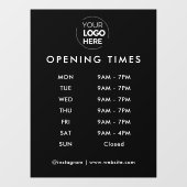 Öffnungszeiten | Geschäftslogos - Öffnungszeiten S Fensteraufkleber (Blatt)