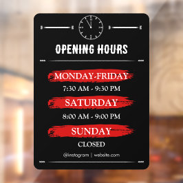 Öffnungszeiten | Geschäftslogos - Öffnungszeiten S Fensteraufkleber