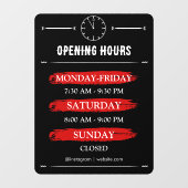 Öffnungszeiten | Geschäftslogos - Öffnungszeiten S Fensteraufkleber (Blatt)
