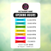 Öffnungszeiten | Geschäftslogos - Öffnungszeiten S Fensteraufkleber (Blatt 3)