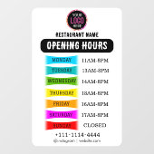 Öffnungszeiten | Geschäftslogos - Öffnungszeiten S Fensteraufkleber (Blatt)