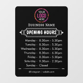 Öffnungszeiten | Geschäftslogos - Öffnungszeiten S Fensteraufkleber (Blatt)