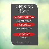 Öffnungszeiten | Geschäftslogos - Öffnungszeiten S Fensteraufkleber (Blatt 3)